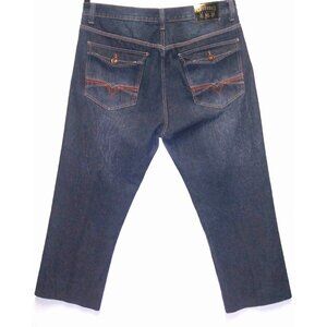 Makaveli Branded Mens Jeans Size 40/26.5 short dark wash high rise straight EUC